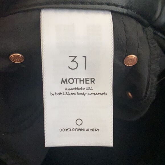 Mother The Insider Ankle Black Faux Leather Cropped Pants Modern NWT - Picture 15 of 16